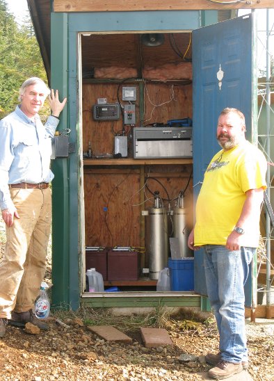 Dale and Greg next to repeater building.